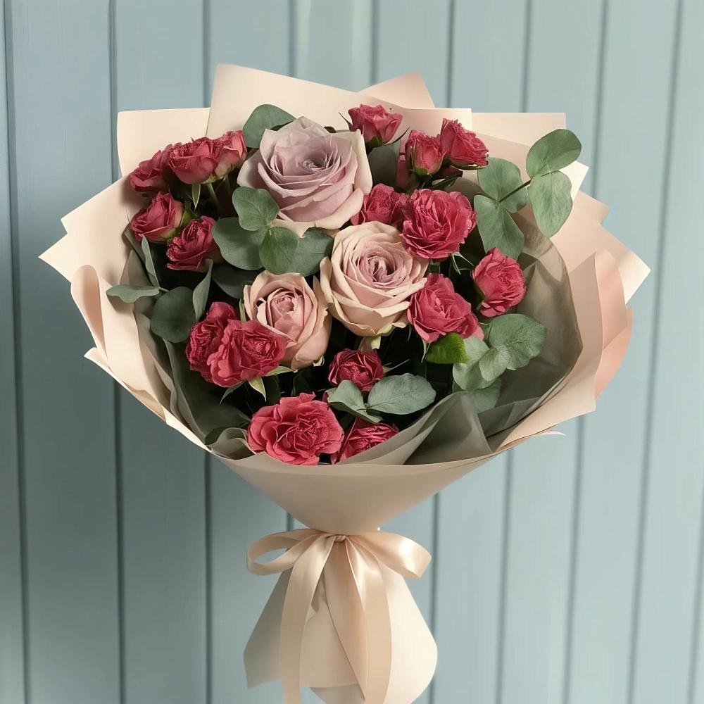 Букет цветов из: Гвоздики и Розы в Чесменке