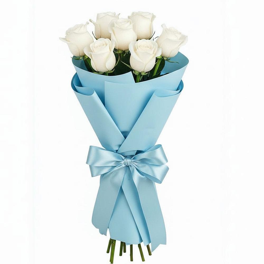 Букет 7 белых роз Проуд в Чесменке