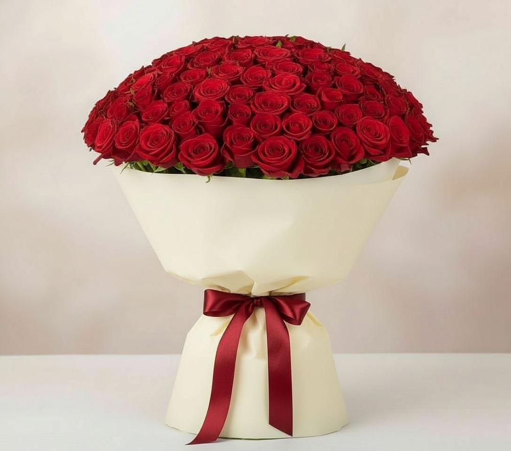 Букет 101 Красная роза Милано в Чесменке