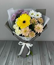 Букет цветов из:  Розы, Герберы и Хризантемы в Чесменке