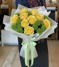 Букет цветов из:  Хризантемы и Розы #REPLACE_PRED# Чесменке