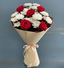 Букет цветов из:  Розы и Хризантемы в Чесменке