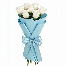 Букет 7 белых роз Проуд в Чесменке