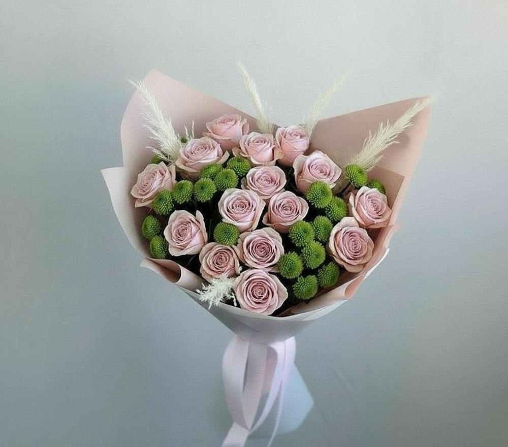 Букет цветов из: Розы и Хризантемы в Чесменке