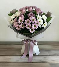 Букет цветов из:  Хризантемы и Розы в Чесменке
