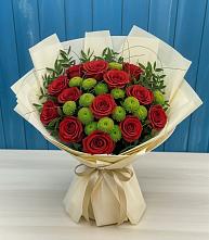 Букет цветов из:  Розы и Хризантемы в Чесменке