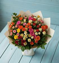 Букет Микс из разноцветных кустовых роз #REPLACE_PRED# Чесменке